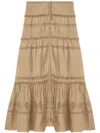 Isabel Marant Étoile Green Cotton Voile Dusta Long Skirt In Neutrals