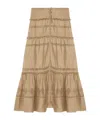 Isabel Marant Étoile Green Cotton Voile Dusta Long Skirt In Nude