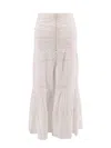 Isabel Marant Étoile White Cotton Voile Dusta Long Skirt In White