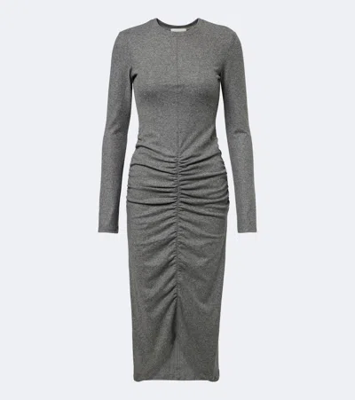 Isabel Marant Étoile Dyling Ruched Jersey Midi Dress In Green