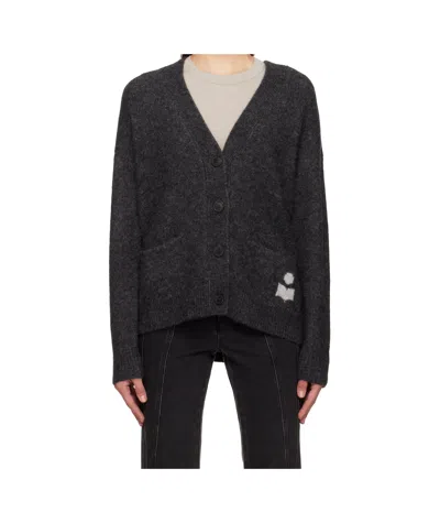 Isabel Marant Étoile Eborah Button-down Long-sleeve Knit Sweater In Black