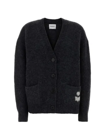 Isabel Marant Étoile Isabel Marant Etoile Women Dark Grey Alpaca Blend Eborah Cardigan In Gray