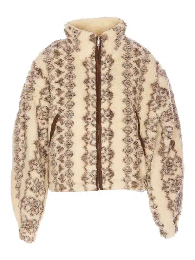Isabel Marant Étoile Ecru And Brown Mackensy Coat In Beige