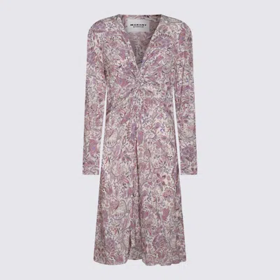 ISABEL MARANT ÉTOILE ISABEL MARANT ÉTOILE ECRU AND PURPLE COTTON DRESS
