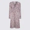 Isabel Marant Étoile Printed Paisley Knot Detail V-neck Midi Dress In Ecru/purple