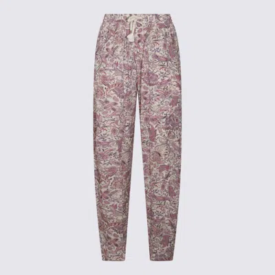 Isabel Marant Étoile Ecru And Purple Pants In Multi