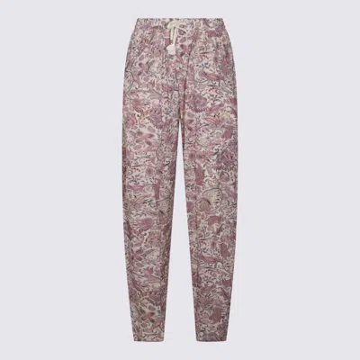 ISABEL MARANT ÉTOILE ECRU AND PURPLE PANTS