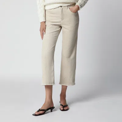 Isabel Marant Étoile High Rise Cropped Denim Jeans Regular Fit In Neutral