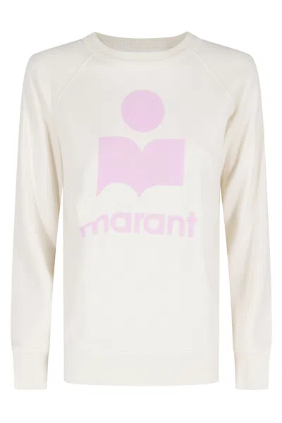 Isabel Marant Étoile Ecru Millyny Gz Front Logo Ribbed Cotton-blend Sweatshirt In White