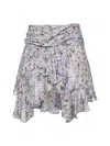 Isabel Marant Étoile Ecru Printed Georgette Berenicia Miniskirt In Multi