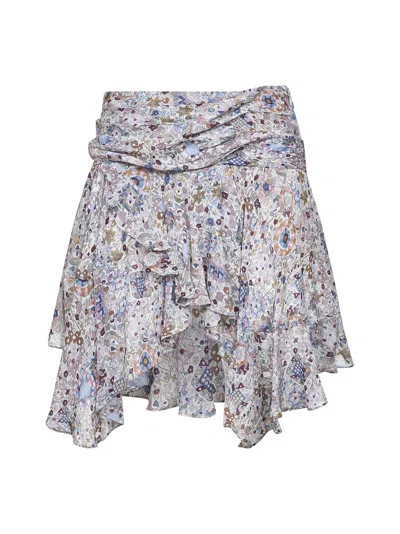 ISABEL MARANT ÉTOILE ECRU PRINTED GEORGETTE BERENICIA MINISKIRT