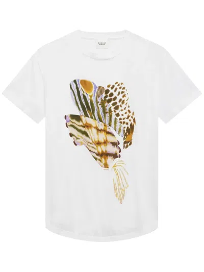 Isabel Marant Étoile Abstract-print Cotton T-shirt In White