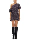 Isabel Marant Étoile Lecia Print Cotton Mini Dress In Black