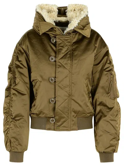 Isabel Marant Étoile Elisa' Khaki Polyester Coat In Green
