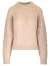 Isabel Marant Étoile Elka Cable Knit Wool Sweater In Rose