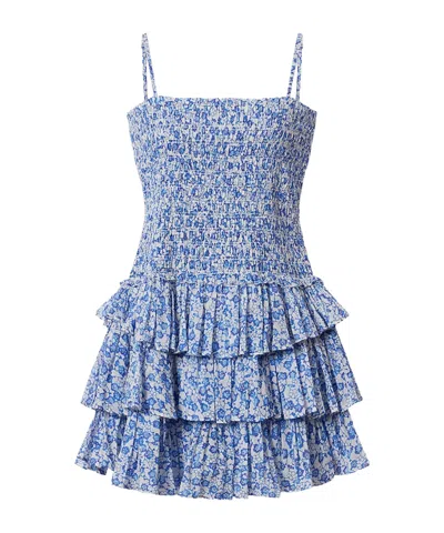 Isabel Marant Étoile Elodie Ruffled Mini Dress In Blue
