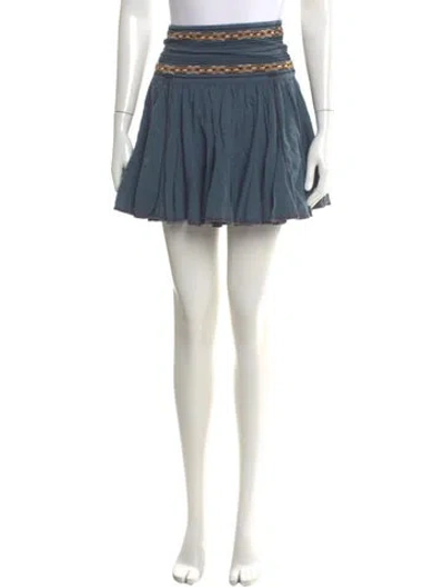 Pre-owned Isabel Marant Étoile Embroidered Accent Mini Skirt In Blue