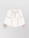 Isabel Marant Étoile 'fernanda' White Shirt With Bow Closure On The Front And Bishop Sleeves