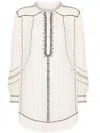 Isabel Marant Étoile Pradel Band-collar Minidress In Beige