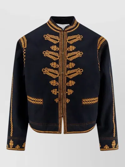 Isabel Marant Étoile Embroidered Cotton Single Breasted Coat