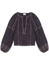 Isabel Marant Étoile Marant Etoile Women Fernanda Embroidered Cotton Top In Purple