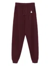 Isabel Marant Étoile Embroidered Logo Drawstring Track Pants In Burgundy