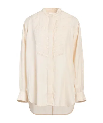 Isabel Marant Étoile Embroidered Long Sleeve Shirt In Neutral