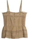 Isabel Marant Étoile Isabel Marant Etoile Embroidered Khaki Denys Tank Top In Neutrals