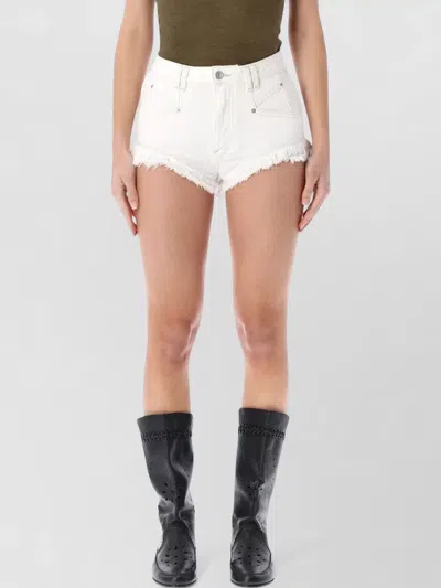 Isabel Marant Étoile Eneidala Denim Mini Shorts Belt Detail In White
