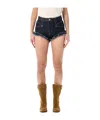 Isabel Marant Étoile Eneidala Denim High Waist Shorts Pockets In Blue