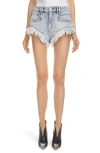 Isabel Marant Étoile Distressed-effect Denim Shorts In Light Blue
