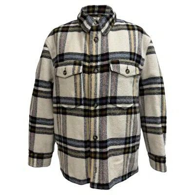 Isabel Marant Etoile Ervey Checked Padded Flannel Jacket In Multicolor Wool In Brown