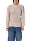 Isabel Marant Étoile Oversized Wool-blend Crewneck Pullover In Beige