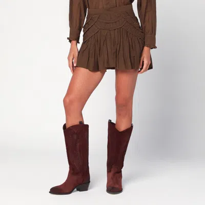 Isabel Marant Étoile Ruffled Layered Skirt Detailed Design In Brown