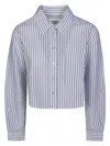Isabel Marant Étoile Eliora Striped Button-front Crop Shirt In Light Blue