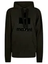 Isabel Marant Étoile Black Hoodie With Tonal Logo Print In Black