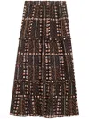 Isabel Marant Étoile Marant Etoile Women Diya Biologic Cotton Skirt With All-over Print In 02fk Fadedblack