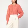 Isabel Marant Étoile Rust Pink Yara Openwork Knit Cardigan In Multi