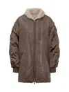 Isabel Marant Étoile Evina Oversized Shearling And Nylon Jacket In Brown