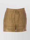 Isabel Marant Étoile Eyelet Drawstring Shorts Scalloped Hem