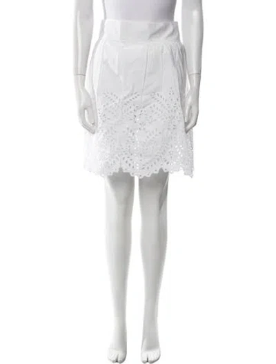 Pre-owned Isabel Marant Étoile Eyelet Trim Knee-length Skirt W/ Tags In White