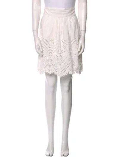 Pre-owned Isabel Marant Étoile Eyelet Trim Knee-length Skirt In White