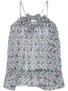 Isabel Marant Étoile Flared Floral Sleeveless Blouse In Blue