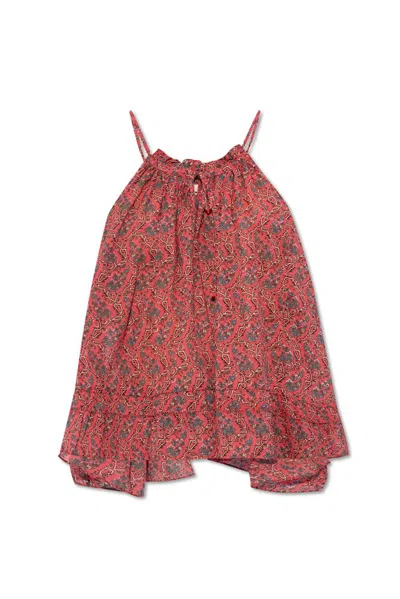 Isabel Marant Étoile Fabino Floral Printed Sleeveless Top In Red