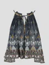 Isabel Marant Étoile Flared Geometric-print Halterneck Top In Blue