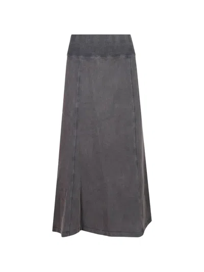 Isabel Marant Étoile Faded-effect Panelled Midi Skirt In Gray