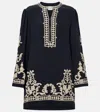 Isabel Marant Étoile Fadeli Embroidered Crêpe Tunic In Black