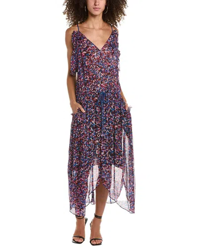 Isabel Marant Graphic-print Sleeveless Midi Dress In Blue