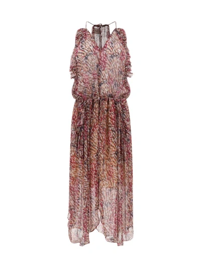 Isabel Marant Étoile Fadelo Long Dress In Multicolor