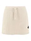 Isabel Marant Étoile Cotton Blend Skirt With Embroidered Logo In Beis